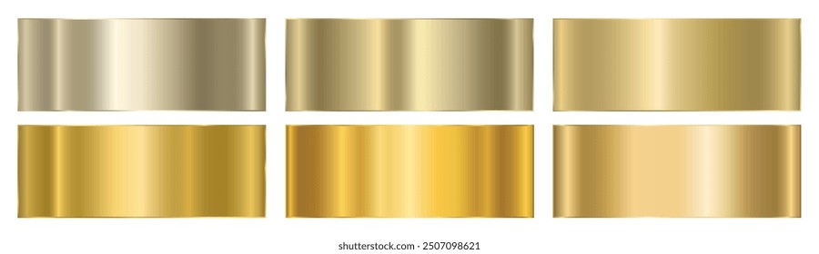 Golden metallic gradient with a frame on a white background. A pattern with a shiny metallic gradient. The texture of the foil. Vector EPS 10.