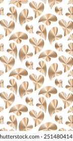 Golden Metallic Heart Pattern Design