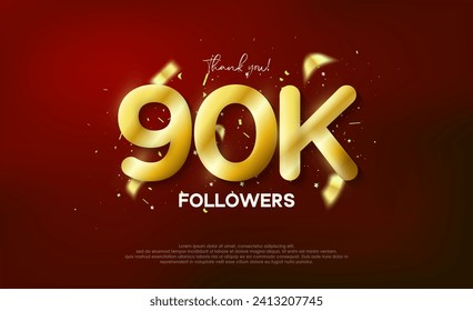 Golden metallic number thank you followers 90k.