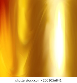Golden metallic template background realistic vector illustration set. Wavy shimmering gold sheet 3d color collection upper view