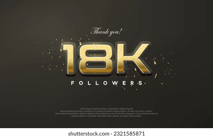 Golden metallic thank you 18k luxurious followers.