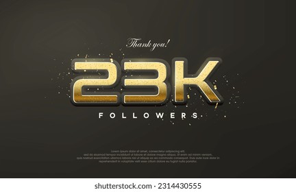Golden metallic thank you 23k luxurious followers.