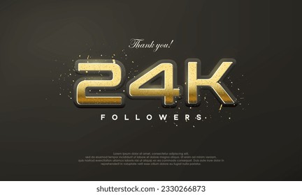 Golden metallic thank you 24k luxurious followers.
