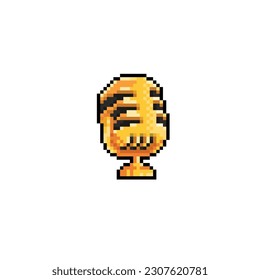 golden mic in pixel art style