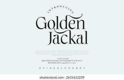 Golden Minimal font creative modern alphabet. Typography with dot regular and number. minimalist style fonts set. vector illustration 