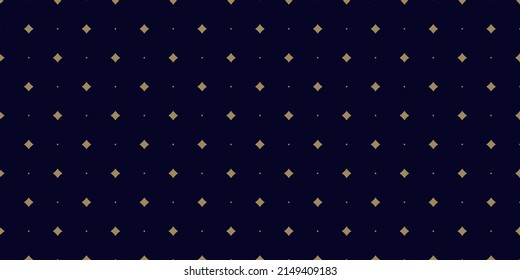 Golden minimal vector seamless pattern with small diamond shapes, stars, rhombuses, dots. Simple wide geometric background. Abstract minimalist gold and black texture. Luxury repeat design for decor