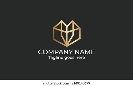 Golden minimalist corporate logo design 