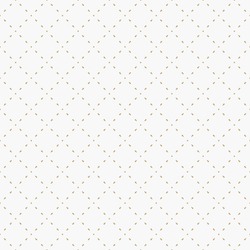 Golden Minimalist Vector Seamless Pattern. Subtle Minimal Geometric Texture. Simple Gold And White Abstract Background With Small Shapes, Dots, Lines, Grid. Cute Repeat Design For Wallpapers, Decor
