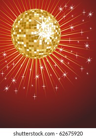 golden mirror ball - vector