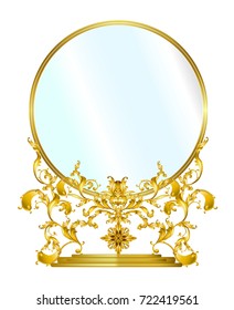Golden mirror frame