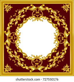 Golden mirror frame