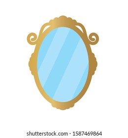 golden mirror icon- vector illustration