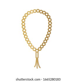 golden misbaha, tasbih icon- vector illustration