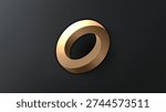 Golden Mobius Strip on Dark Background, Vector Illustration