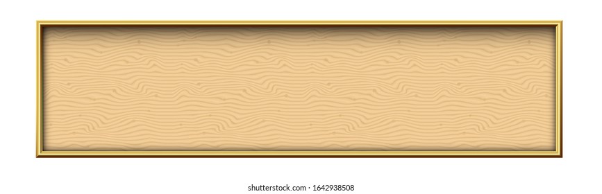 Golden Modern Frame Border Badge Design with Wooden Texture