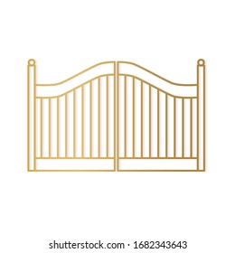 golden modern gate- vector illustration