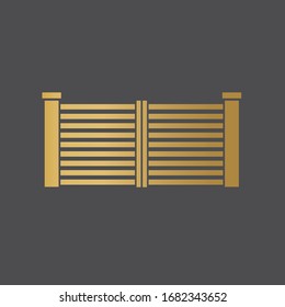 golden modern gate- vector illustration
