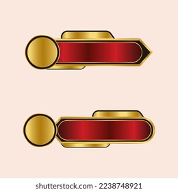 golden modern lower third banner Vector