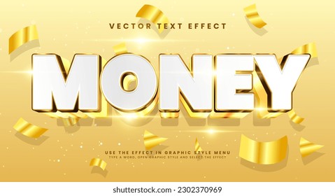 Golden money editable text style effect. Vector text effect with luxury concept.