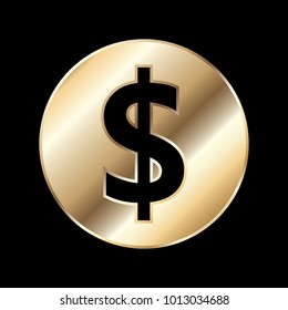 Golden Money icon vector