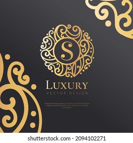Golden monogram. Can be used for jewelry, beauty and fashion industry. Great for logo, monogram, invitation, flyer, menu, background, or any desired idea.
