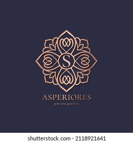 Golden monogram. Can be used for jewelry, beauty and fashion industry. Great for emblem, logo, invitation, flyer, menu, brochure, background, or any desired idea.