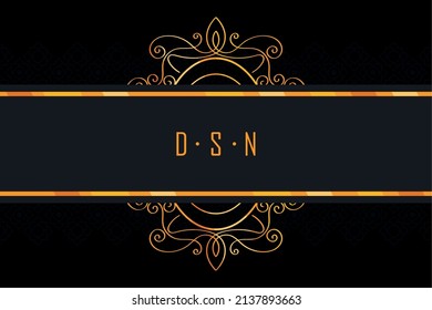 golden monogram with letters postcard