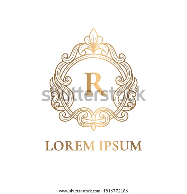 Golden monogram\
with vector ornament. Elegant, classic elements. Can be used for\
jewelry, beauty and fashion industry. Great for logo, emblem,\
background or any desired\
idea.