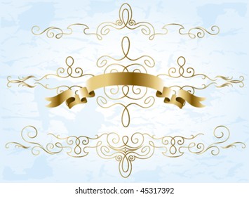 golden monograms set