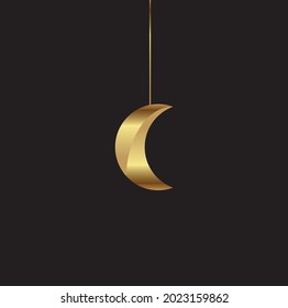 luna dorada colgando adecuado para la decoración de fondo