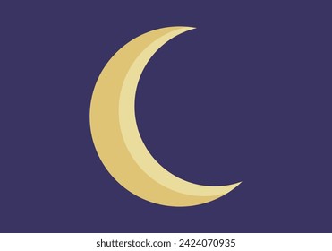 Golden moon in night background.