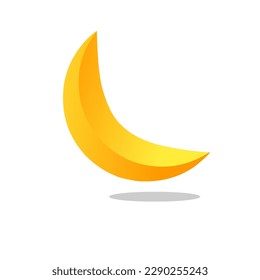 golden moon simple vector, golden moon icon