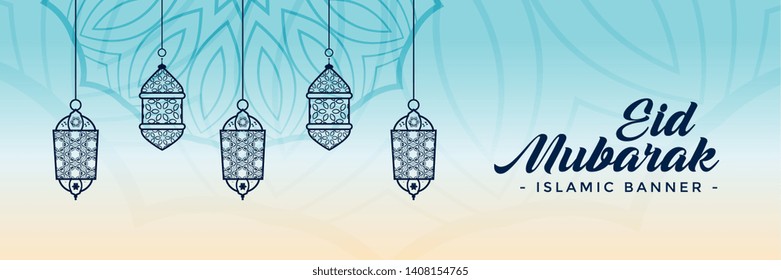 golden moon and star eid mubarak dark banner