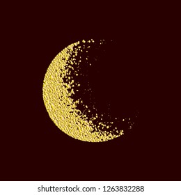 golden moon vector