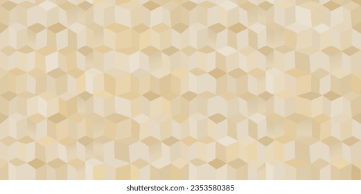 Golden mosaic abstract geometric pattern. Hand drawn fashionable template for design. 