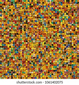 Golden mosaic. Seamless texture from dots and small triangles. Abstract vector background for web page, banners backdrop, fabric, home decor, wrapping