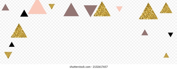 Goldener Mosaik-Vektorgrafik, transparenter Hintergrund. Lichtdreieck-Folie-Design. Pallpaper mit geometrischen Formen aus Metall. Abstrakter Druck glühen.