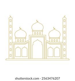 golden mosque architecture islamic design vector illustration