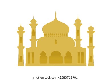 a golden mosque building without a background
