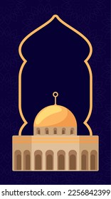 golden mosque in frame icon