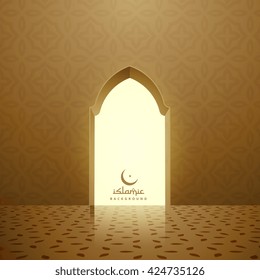 golden mosque interior with door