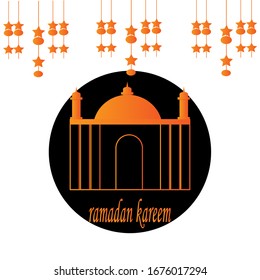 the golden mosque with a nice black background to cover the month of Ramadan