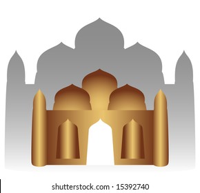 Goldene Moschee-Silhouette.