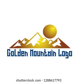 golden mountain logo. logo for adventure and sport. vector