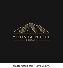 Golden Mountain logo for Outdoor adventure travel camping hunter design template