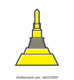 Golden Mount,Thailand icon in flat style on a white background