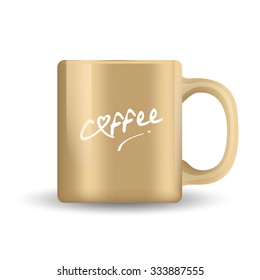 Golden Mug Template : Vector Illustration