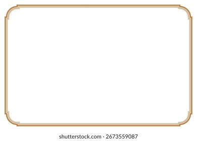 Golden Multiline Certificate Frame With Curved Corner. 30