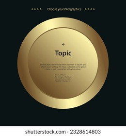 La plantilla Vector Infográfico Golden multipropósito con una opción de elementos