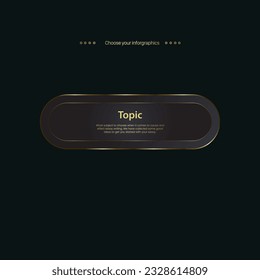 A Golden multipurpose Infographic Vector template with One elements options and Premium golden version on a dark background template